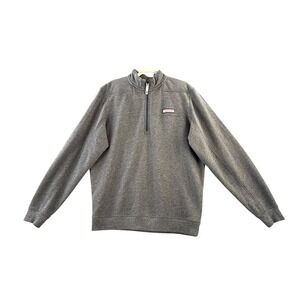 Vineyard Vines Gray 1/4 Zip Long Sleeve Fleece Pullover Logo Size M *Med Pilling